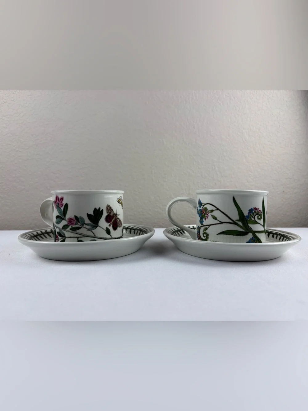 Set of Two Portmeirion Botanic Garden Teacup and Saucer Set.